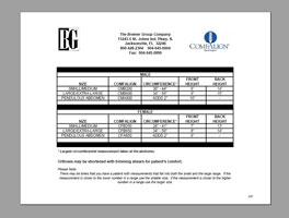 Comfalign® Measurement Chart